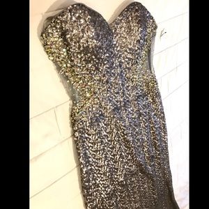 ✨Long Silver Sequins Prom Dress✨